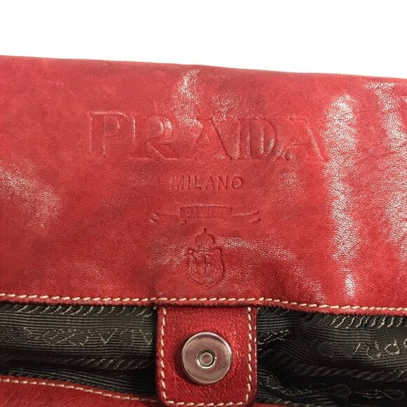 PRADA logo Shoulder Rope Canvas Tote Bag Hobo Bag Shoulder Bag - Picture 3 of 13
